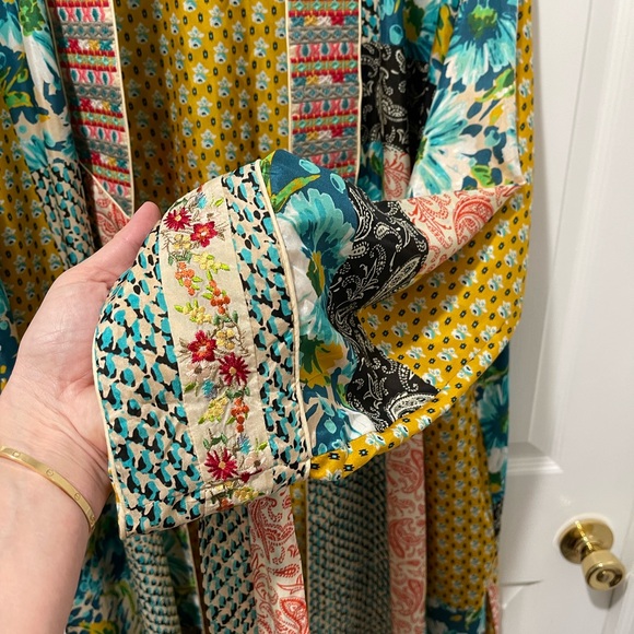 Johnny Was Multicolor Patchwork Robe - Picture 8 of 10